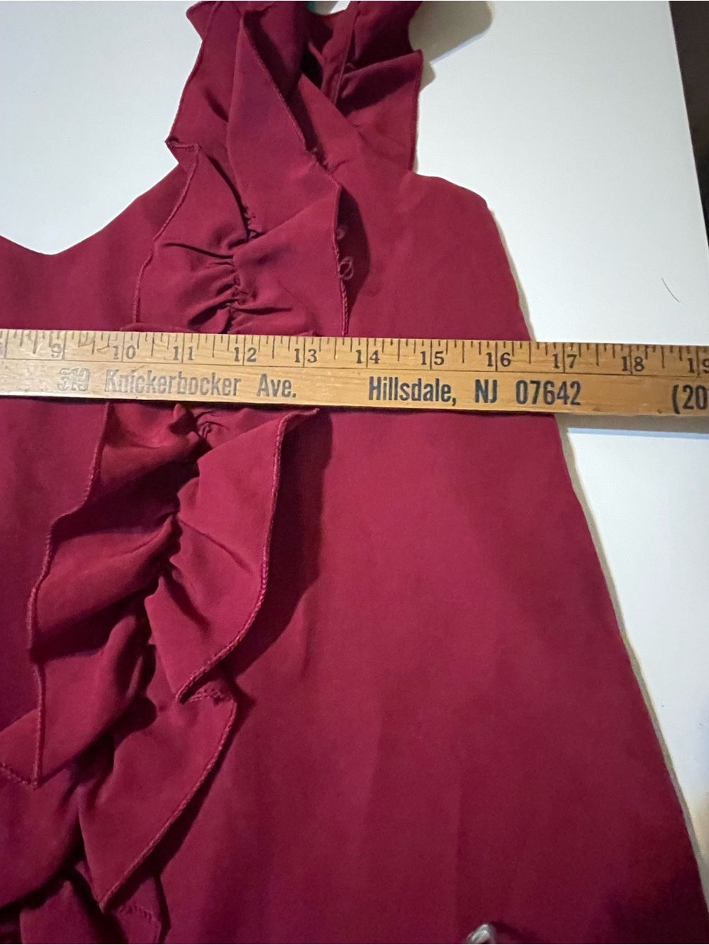 Women's Ruffled One-Shoulder Cami Top - Deep Raspberry - Picture 4 of 5